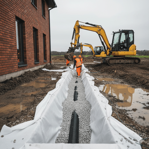 Drenaż i odwodnienie działki gliniastej